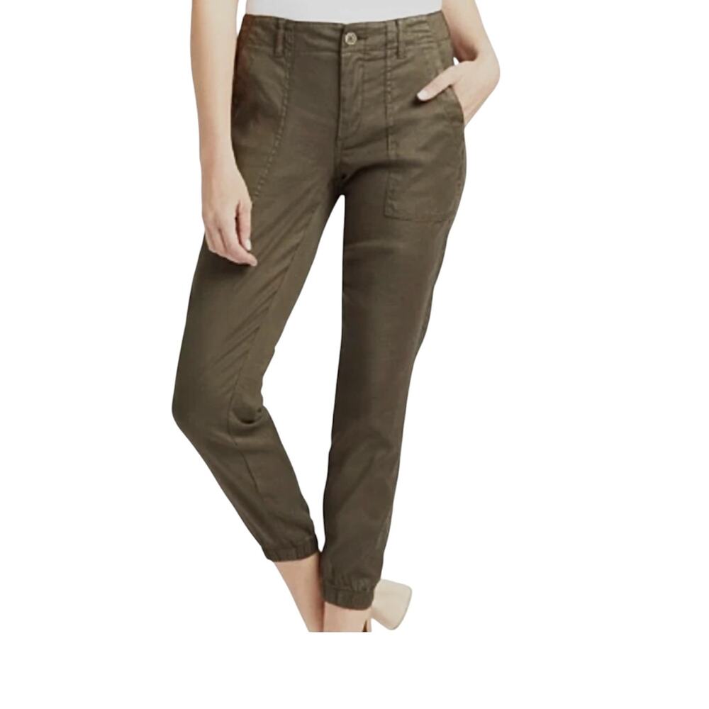new Level 99 27 linen Izzy patch pocket mid rise jogger pants P 3483 - Picture 2 of 12